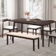 Upholstered ottoman bench with padded cushion in beige, perfect for entryways or living rooms, supporting up to 660 lbs.