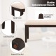 Upholstered ottoman bench with padded cushion in beige, sturdy frame, 660 lbs capacity, ideal for living room or.