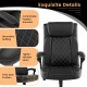 High back ergonomic executive chair with thick headrest cushion and padded armrests for comfortable office use.