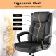 High back ergonomic executive chair with thick headrest cushion, adjustable height, and padded armrests for comfort.