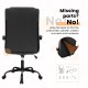High back ergonomic executive chair in black with thick headrest cushion and unzipped back for easy access to parts.