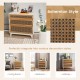 3-drawer rattan dresser chest in brown with sturdy legs and anti-toppling device, perfect for living room or bedroom.