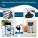 Folding bedside commode chair with carbonized steel frame, adjustable height, and detachable bucket for versatile use.