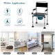 4-in-1 folding bedside commode chair with detachable bucket, adjustable height, and ergonomic armrest for versatile use.