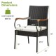 Patio dining chair with detachable cushion, made of PE rattan and acacia wood, designed for comfort and style.