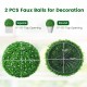 Two 19.5-inch faux boxwood topiary balls made of UV-proof PE material, perfect for indoor and outdoor decoration.