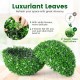 Luxuriant 19.5-inch faux boxwood topiary ball with delicate white flowers, perfect for indoor or outdoor decoration.