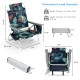 5-position outdoor folding beach chair set in green with aluminum frame, adjustable headrest, and cup holders for.