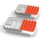 Expandable dish drying rack with detachable utensil holder, featuring stainless steel racks and adjustable layout for.