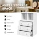 3 Drawer Dresser in white with cubbies, offering ample storage for clothes and toys, perfect for bedroom or living room.