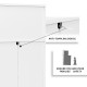 Close-up of the anti-toppling device on a white 3 drawer dresser, ensuring safety for families and children.
