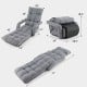 Adjustable gray floor chair with 6-position backrest and 8-position footrest, perfect for living rooms or guest rooms.