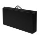 Folding 4' x 8' x 2" black gymnastic mat with carry handle, ideal for exercise, yoga, and gymnastics activities.