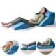Orthopedic wedge pillow set in blue, featuring high-density foam for pain relief and support in various positions.