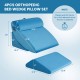 Orthopedic bed wedge pillow set in blue, featuring ergonomic design for pain relief and comfort, suitable for various.