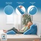 Orthopedic bed wedge pillow set in blue, featuring a silky velvet surface and ergonomic design for pain relief and.
