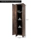 Tall slim linen tower bathroom storage cabinet in walnut finish, featuring 4 shelves and anti-toppling device for.
