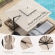 9.5 feet cantilever patio umbrella in beige with dual vented top and 360° rotation for optimal shade and air.