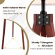 Close-up of the tripod floor lamp's solid rubber wood base, featuring a sturdy triangular structure for added stability.