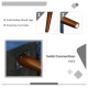 Detail of solid rubber wood legs and protective foot pads for the navy convertible futon sofa bed, enhancing stability.