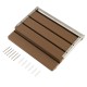 Foldable waterproof HIPS bathroom bench with stainless steel frame, slatted design for drainage, ideal for wall.