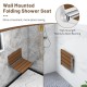 Wall-mounted foldable bathroom bench in waterproof HIPS with stainless steel frame, ideal for space-saving and easy.