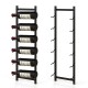 Wall-mounted wine rack for 6 or 9 bottles, featuring a sleek design and smooth finish for easy maintenance.