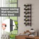 Wall mounted wine rack for 6 or 9 bottles, featuring a sleek design and space-saving functionality for home decor.