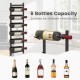 Wall-mounted wine rack for 6 bottles, featuring a modern design, perfect for displaying various wine bottles.