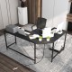 L-shaped black computer desk with CPU stand, power outlets, and USB ports, ideal for home office or study space.