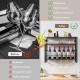 3-tier industrial wall-mounted wine rack with glass holder, heavy-duty metal frame, ideal for kitchen and dining room.