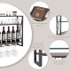 3-tier industrial wall-mounted wine rack showcasing a reinforced X-shaped structure and anti-falling cross bar for.