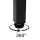 Close-up of the bed frame's non-slip foot pad, featuring a 360° rotation design for stability and floor protection.