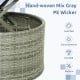Hand-woven mix gray PE wicker round daybed with retractable canopy, perfect for outdoor relaxation and sun protection.