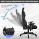 Adjustable gaming chair with 360° swivel, ergonomic design, and multi-angle adjustment for customizable comfort.