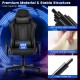 Adjustable 360° swivel gaming chair in black with ergonomic design, premium metal frame, and RGB LED lights for.