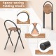 Folding chair with sleek design and sturdy X-shaped frame, featuring protective foot pads for floor safety.