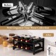 2-tier 8-bottle wine rack in sleek black metal, showcasing an organized collection for kitchens or dining areas.