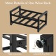 2-tier 8-bottle wine rack with adjustable foot pads, featuring a rust-proof metal frame for home kitchen or dining room.