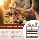5-tier wine rack table with glass holders, industrial style, space-saving design, perfect for home bar or dining room.