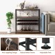 5-tier wine rack table with glass holders, featuring a robust metal frame and adjustable feet for stability in home.
