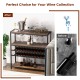 5-tier wine rack table with glass holders, featuring durable metal pipes and a neat design, perfect for home bars.