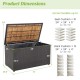 Rattan storage box with solid acacia wood top, 134-gallon capacity, ideal for patio side table use and outdoor storage.