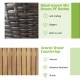Hand-woven mix brown PE rattan texture detail of the 134-gallon storage box with acacia wood top for outdoor use.