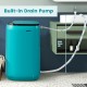 Compact blue washing machine with built-in drain pump, 7.7 lbs capacity, ideal for apartments and dorms.
