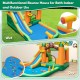 Monkey-themed inflatable bounce house with slide, water park feature, and protective mesh for indoor and outdoor fun.
