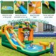 Inflatable monkey-themed bounce house with slide, featuring a fun surfing slide and vibrant colors for exciting outdoor.
