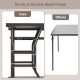 Close-up of the sturdy metal frame of the dark brown mobile computer desk, highlighting its robust construction and.