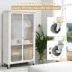 Rolling storage armoire closet in white with adjustable shelf and 4 smooth rolling casters for easy movement in.