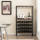 Freestanding wine bakers rack with 4-tier wine storage and stemware racks, ideal for home bar or kitchen use.